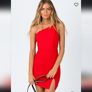 Princess Polly Red one shoulder mini dress